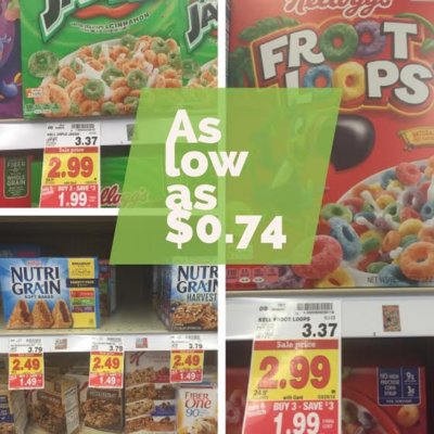 Kellogg’s Cereal & Nutri Grain Bars as low as $0.74: Kroger Deal