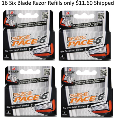 16 Six Blade Razor Cartridges Only $11.60 Shipped