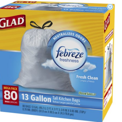 Glad Odor Shield Trash Bags 80 ct. Only $8.99 (Regular $15.99)
