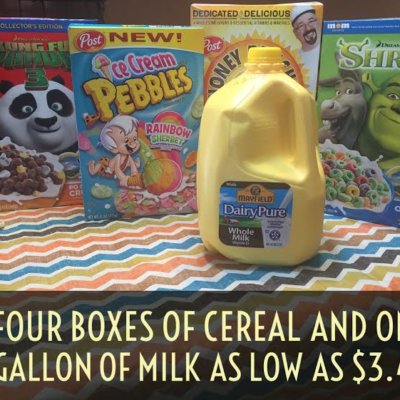 Four Boxes Of Cereal + A Gallon Of Milk As Low As $3.45 (Regular $19.15)