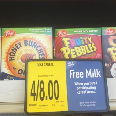Kroger Free Milk Promotion = Four Boxes of Cereal and One Gallon of Milk for $4 Total