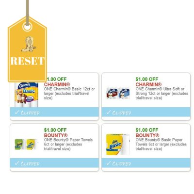 *Reset* High Value Charmin & Bounty Coupons
