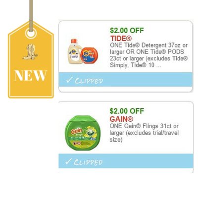 New $2/1 Tide and Gain Coupons