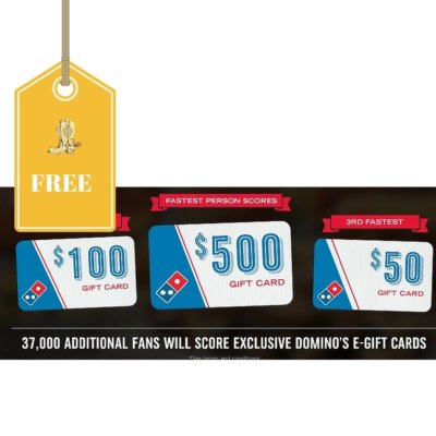 Possible Free Domino’s Gift Card $3 – $500 Value