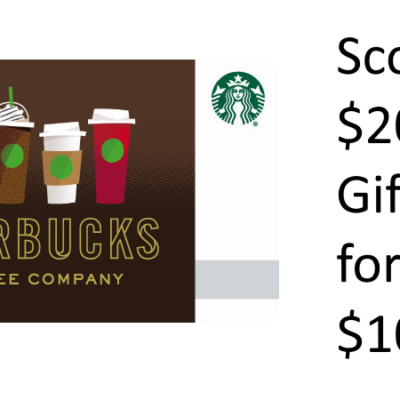 $20 Starbucks eGift Card Only $10