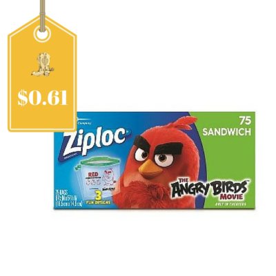 Ziploc Angry Birds Sandwich Bags Only $0.61: Target Deal