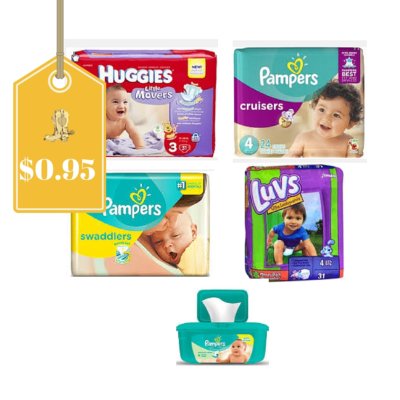 Four Packs of Diapers and One Wipes Only $15.95 at Kroger (or only $0.95 for NEW users): No Coupons Needed!