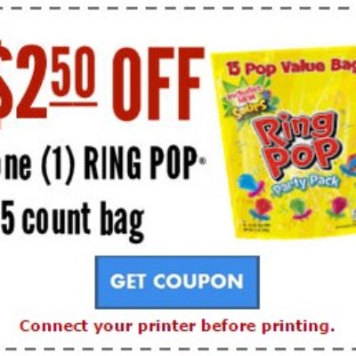 New Rare High Value $2.50/1 Ring Pop Bag Coupon