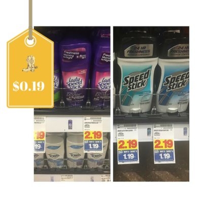 Speed Stick or Lady Speed Stick Only $0.19: Kroger Deal