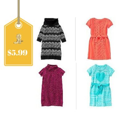 Crazy 8 Up To 75% Sale + Free Shipping = Sweater Dresses Only $5.99 (Regular $29.88) + More