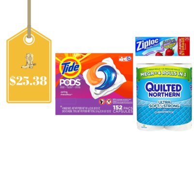 *HOT* 152 Tide Pods, 24 Rolls of Quilted Northern and 24 Ziploc Bags Only $25.38 Shipped ($45 Value)