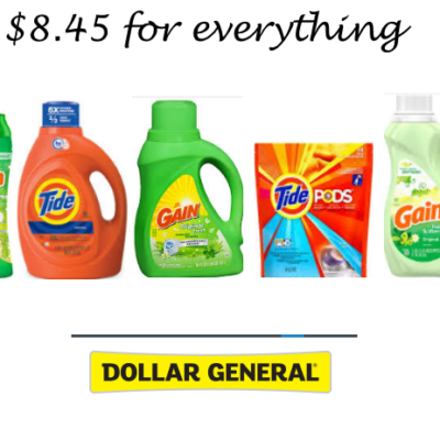 Pay $8.45 for $25 worth of Tide and Gain at Dollar General (No Coupons Needed)