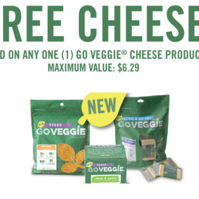 Free Go Veggie Cheese Product Coupon (up to $6.29 Value)