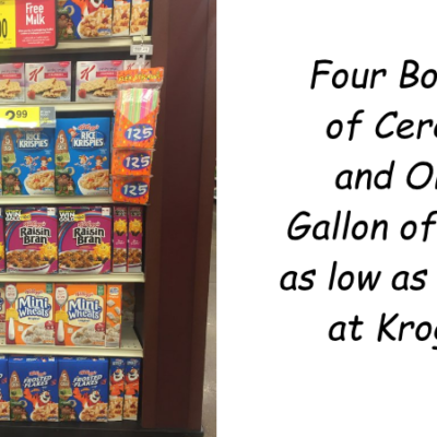 Four Boxes of Kellogg’s Cereal and One Gallon of Milk as low as $2.25 at Kroger
