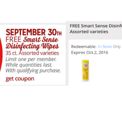 Free Smart Sense Disinfecting Wipes at Kmart