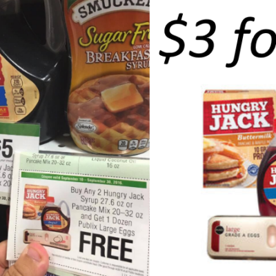 Hungry Jack Pancake Mix, Syrup and 1 Dozen Eggs Only $3 Total