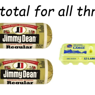 Two Rolls of Jimmy Dean Sausage and One Dozen Eggs Only $4 Total