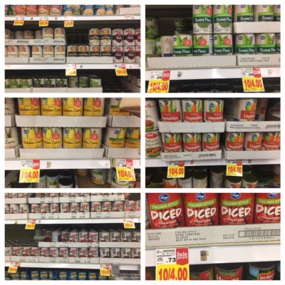 Kroger Canned Tomatoes only $0.25, Vegetables and Beans only $0.40