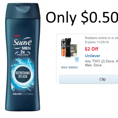 Men’s Suave Body Wash Only $0.50 at Walgreens: No Paper Coupons Needed