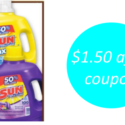 Sun Laundry Detergent 100 Loads Only $1.50 at Dollar General (Regular $5)
