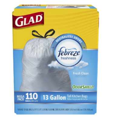 Glad Odor Shield Trash Bags 110 ct. Only $8.47 (Regular $15.97): Today Only
