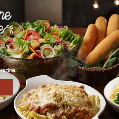 Olive Garden – 4 Entrees, 2 Salads or Soups and 4 Breadsticks Only $20.98