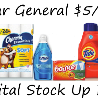 Dollar General Digital Coupon $5/$25 Household Stock Up Deal for 9/9 – Pay $12.15 For Everything!