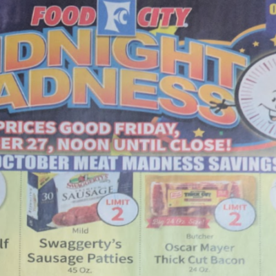 10/27 Food City Midnight Madness Sale Ad Scan