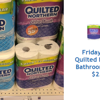 Quilted Northern Bath Tissue 6 Mega Rolls Only $2.99 Today Only with Kroger 5X Digital Coupon