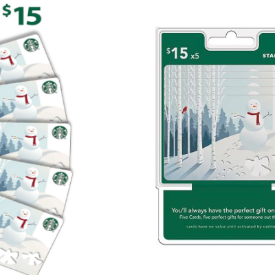 Score $75 in Starbucks Gifts for $65!