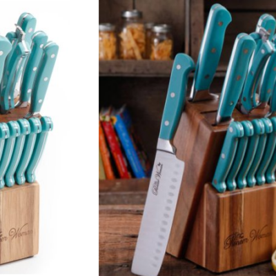 The Pioneer Woman Cowboy Rustic 14-Piece Cutlery Set w/ Wood Block Only $39 (Regular $59)