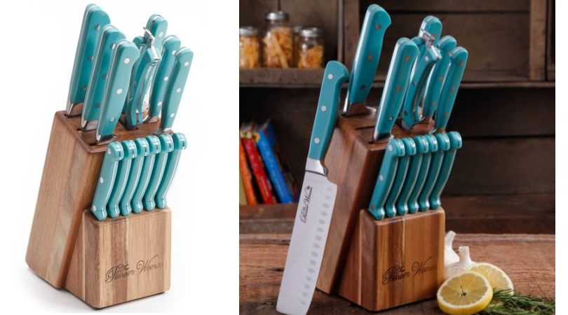 Pioneer Woman Vintage Cowboy 14-Piece Cutlery Kitchen Set Wood Block Home Dining Pioneer Woman Vintage Cowboy 14-Piece Cutlery Kitchen Set Wood Block Home Dining