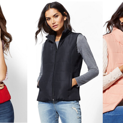 New York & Company Zip-Front Puffer Vest $10 shipped!!