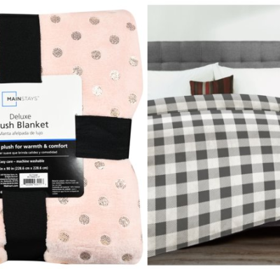 Mainstays Full Size Plush Blankets as low as $8.99
