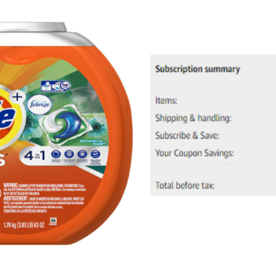 Tide PODS 4 in 1 HE Turbo Laundry Detergent Pacs, Botanical Rain Scent, 61 Count Tub as low as $12.99 Shipped