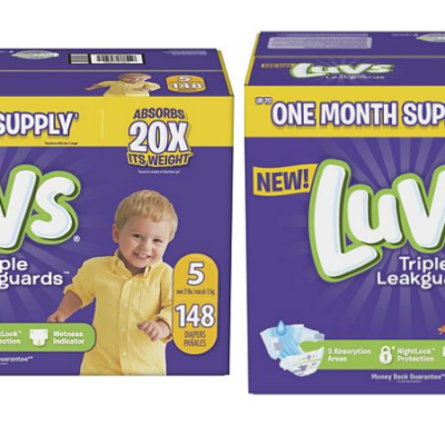 Luvs Diapers One Months Supply + Pampers Baby Wipes 336 Count Bundle – New $7.50 Coupon!