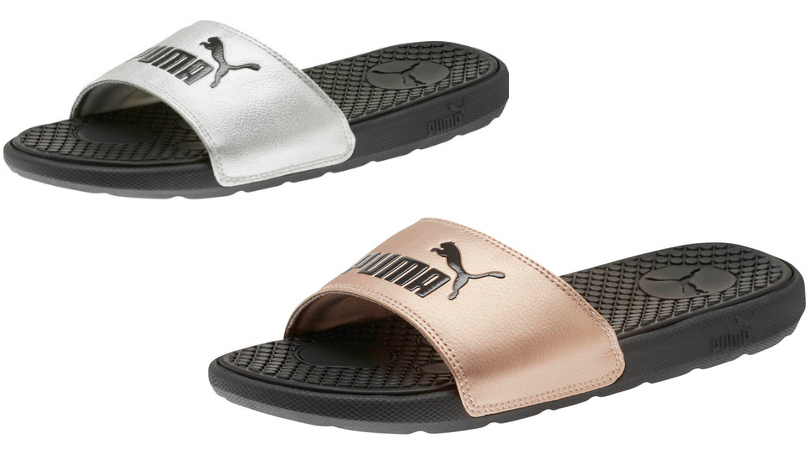puma burgundy slides