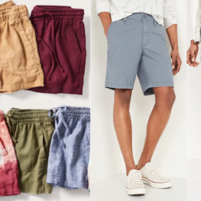 Old Navy Linen Blend Shorts for Women and Khaki Short for Men Only $12: Today Only!