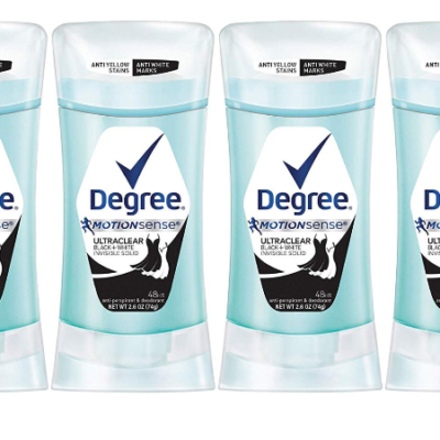 Degree UltraClear Black + White Antiperspirant Deodorant 2.6 oz, 4 count Deal!