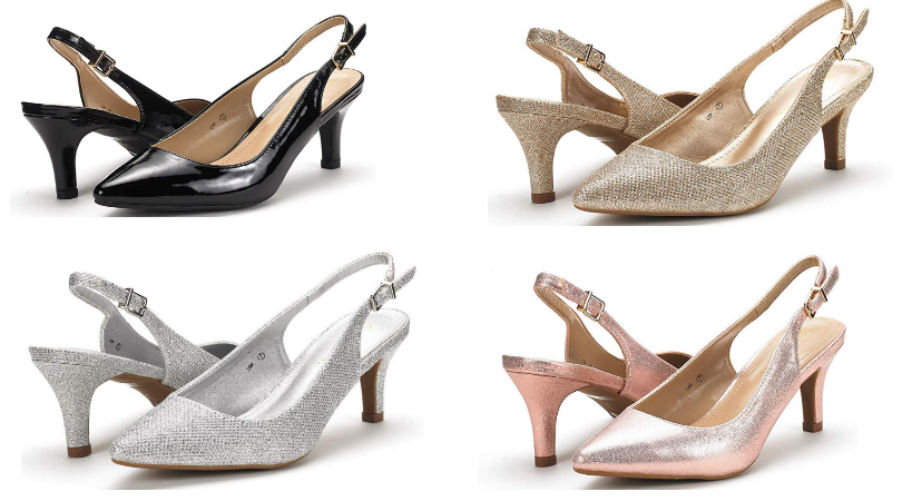 fabric high heel slingback shoes
