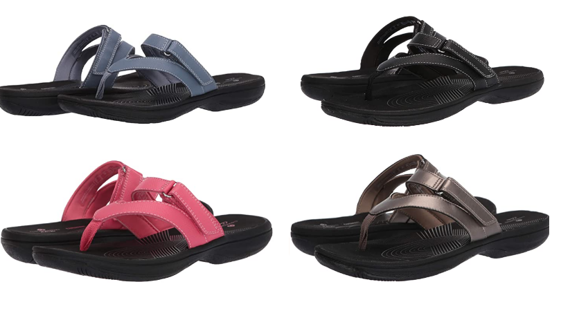 clarks cloudsteppers womens flip flops