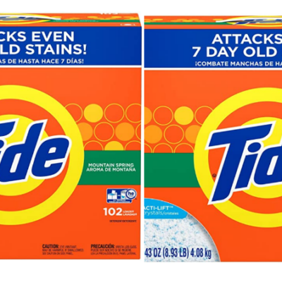 Tide Powder Laundry Detergent, Mountain Spring, 102 Loads 143 oz – Buy 2 Save $10!