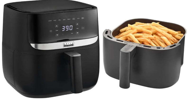 90108 Bella Pro Series - 6-qt. Analog Air Fryer - Black Matte