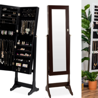 Best Choice Products Full Length Standing Jewelry Mirror Armoire Only $90 (Regular $170)!