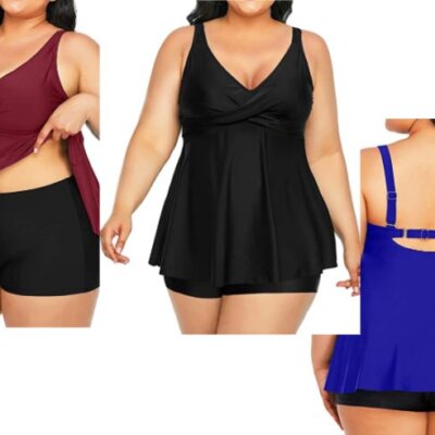 Holipick Twist Front Plus Size Tankini – 40% Off Code!