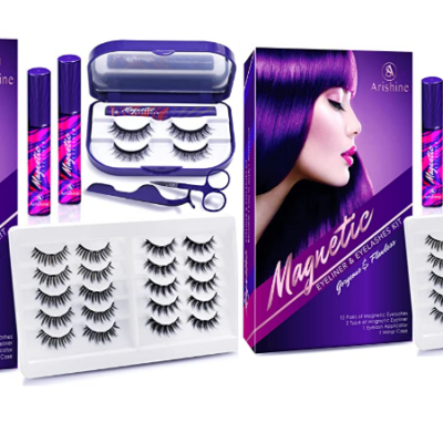 Arishine 3D 5D Magnetic Eyelashes with Eyeliner Kit Deal!