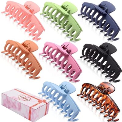 8 PCS Large Hair Claw Clips – 50% Off Code!